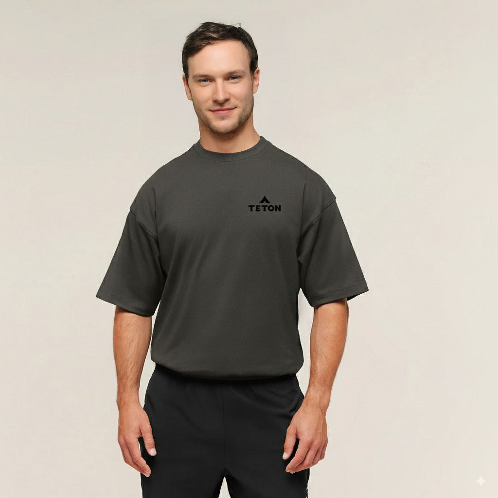 Playera Oversized TETON Gris Oxford