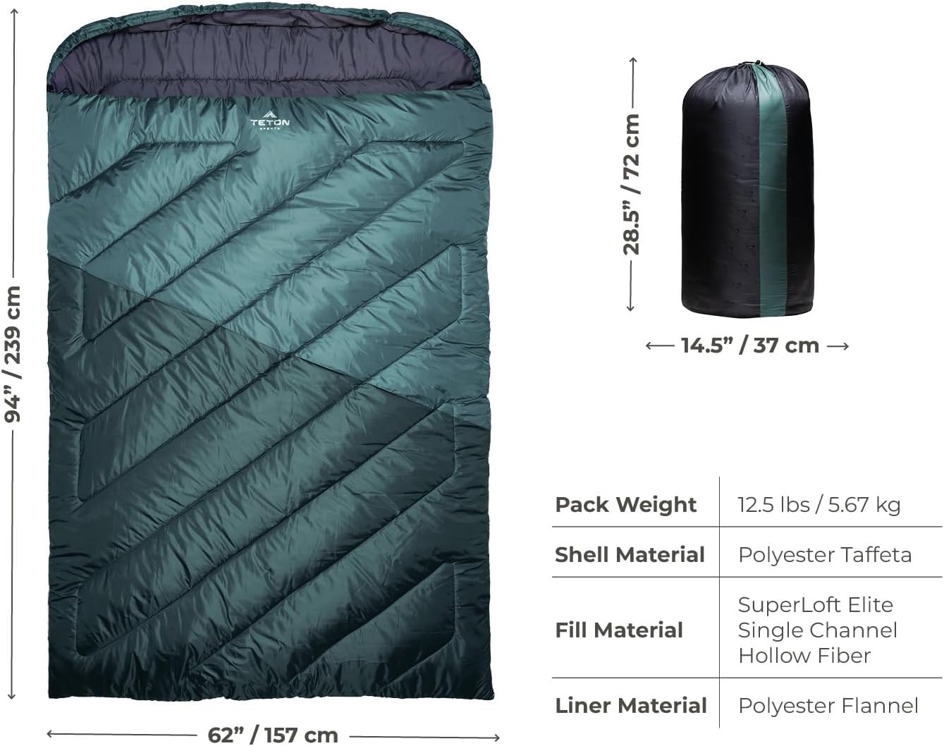 Sleeping Para 2 Personas "Celsius Mammoth" de 20°F (-7°C) TETON