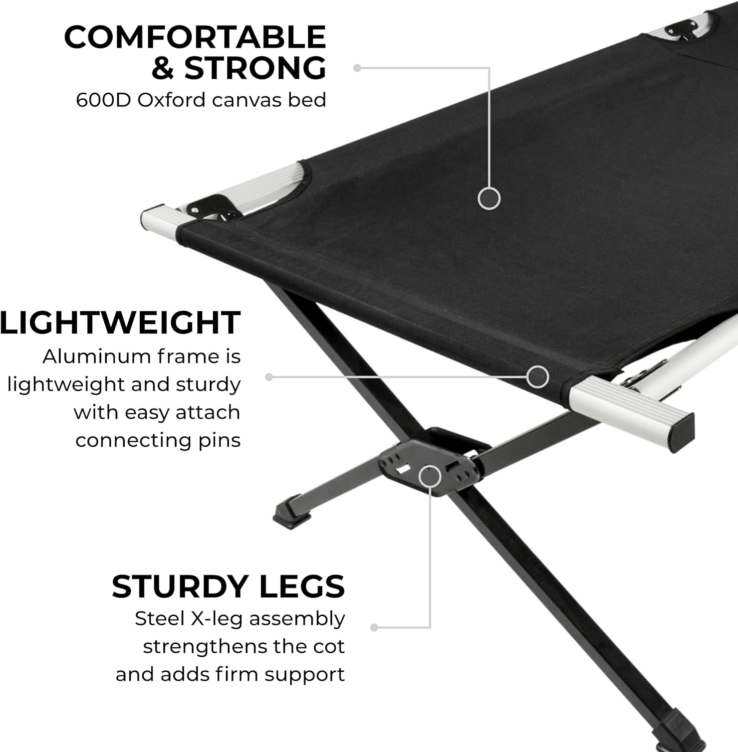 Catre Plegable "Universal XL" TETON (2m x 70cm)