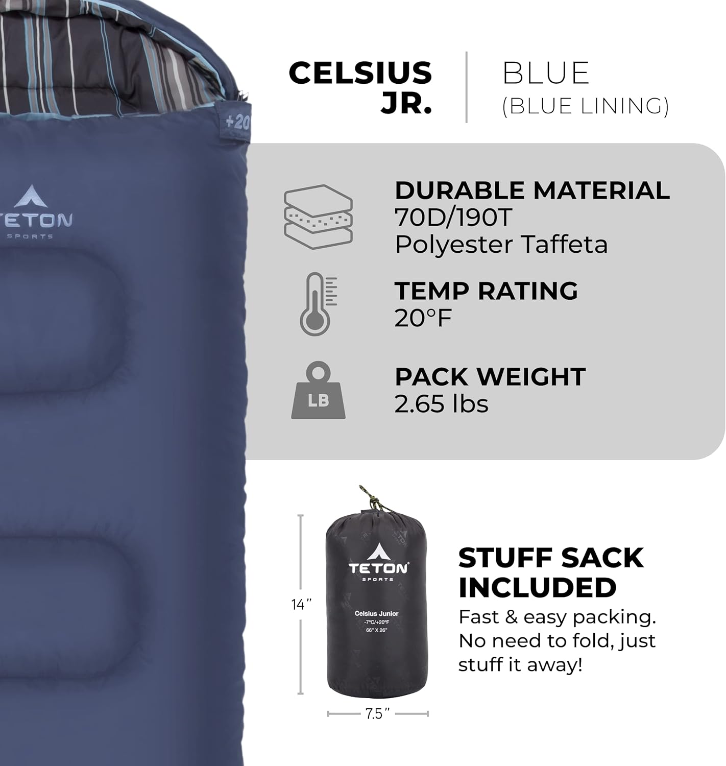 Sleeping Para Niños "Celsius Junior" 20°F (-7°C) TETON