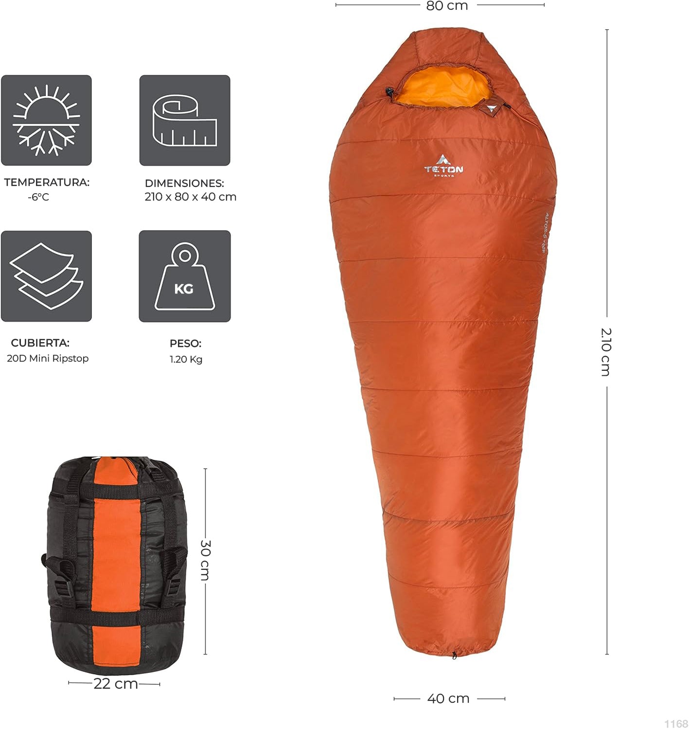Sleeping Tipo Momia ALTOS-S 20°F (-7°C) TETON