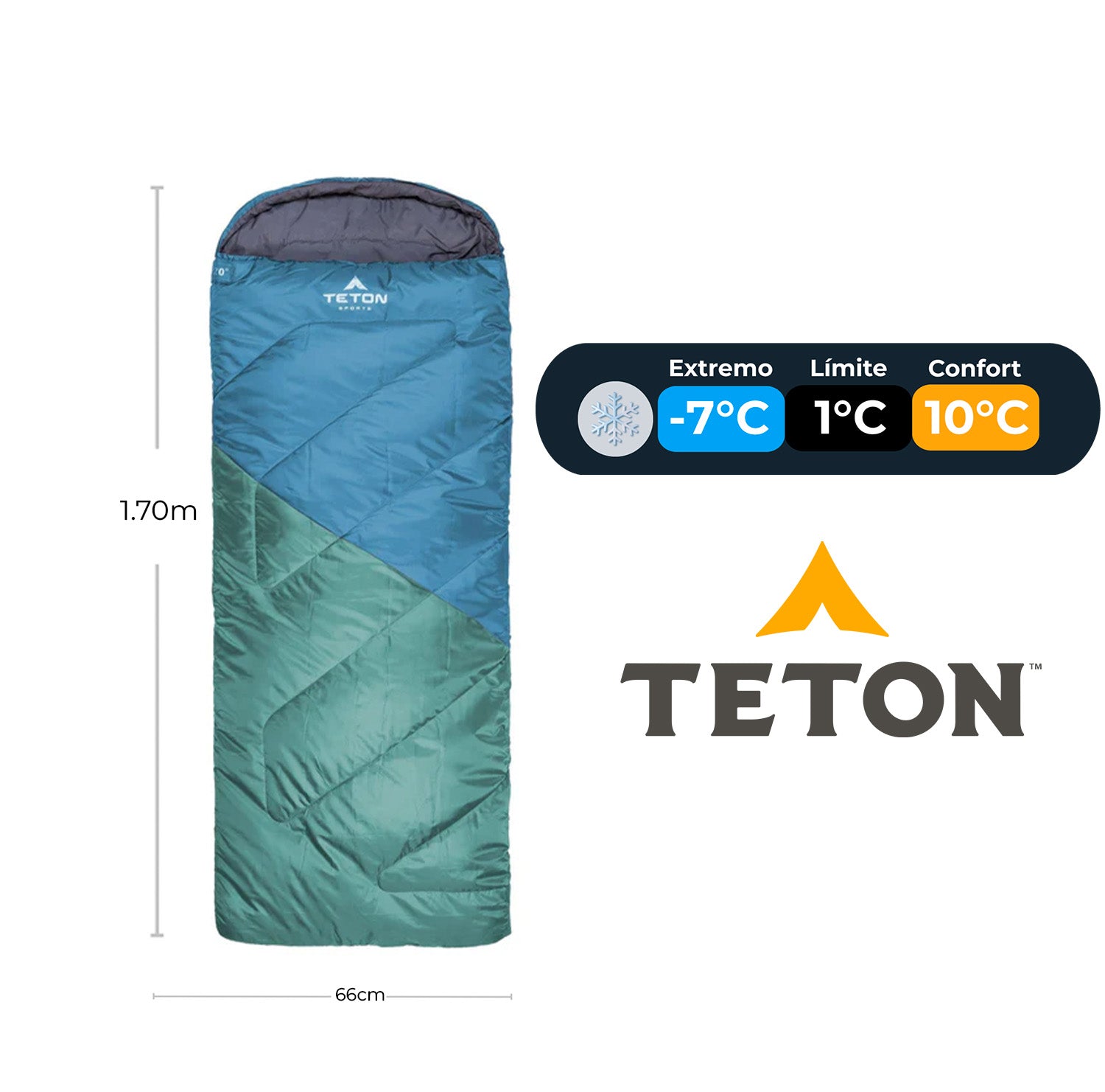 Pack con Sleeping Lil Celsius -7°C (20°F) y Almohada de Camping TETON