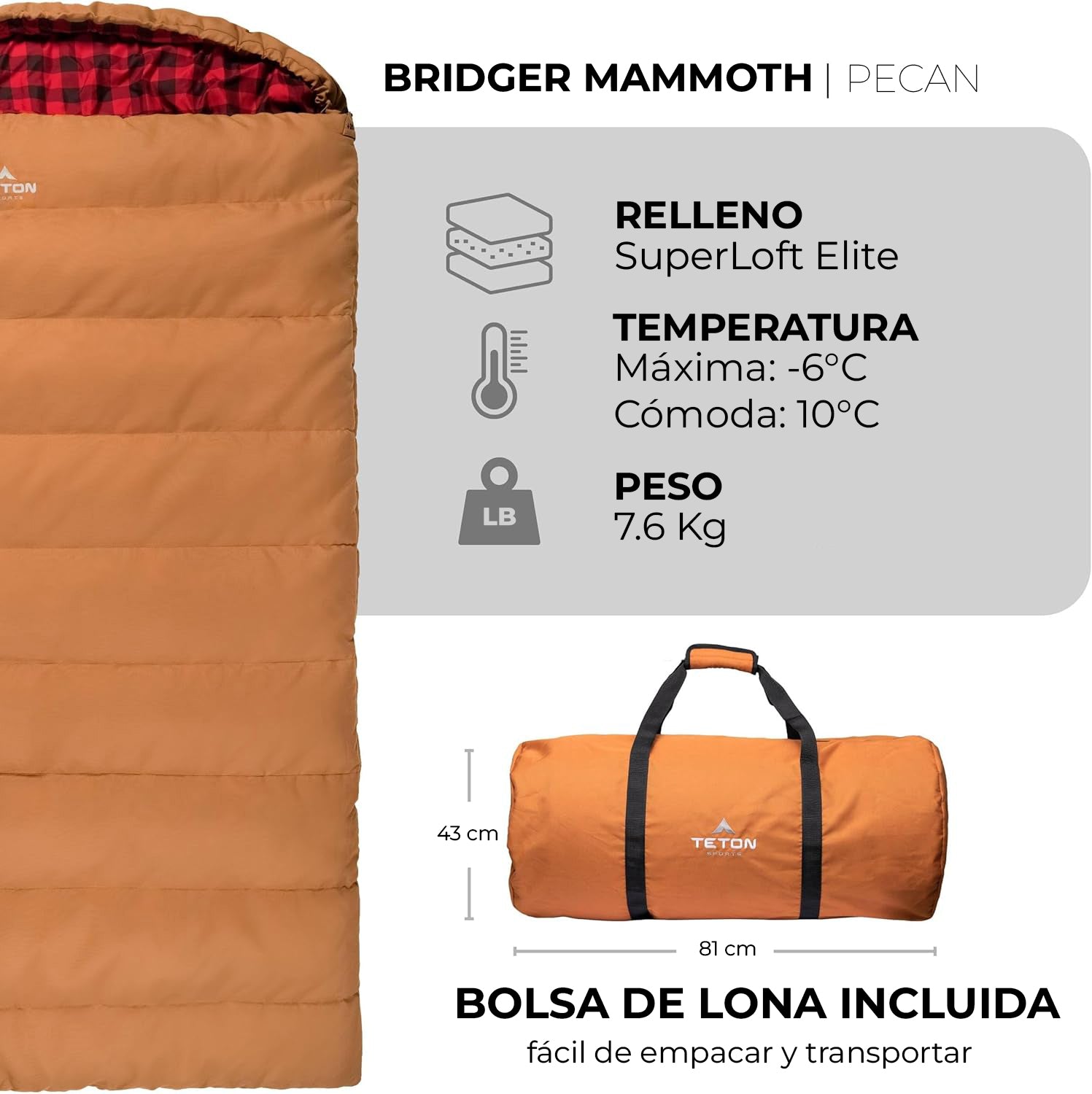 Sleeping Para Dos Personas Bridger Mammoth Canvas 20°F (-7°C) TETON