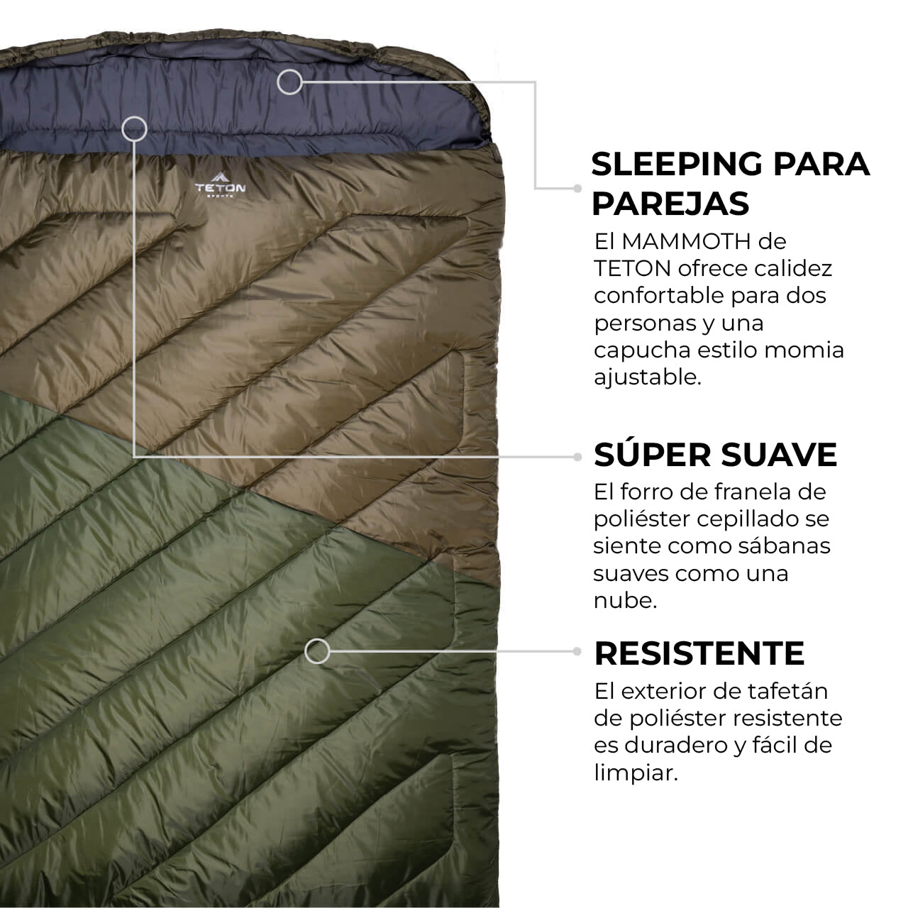 Sleeping Para 2 Personas "Celsius Mammoth" 0°F (-18°C) TETON