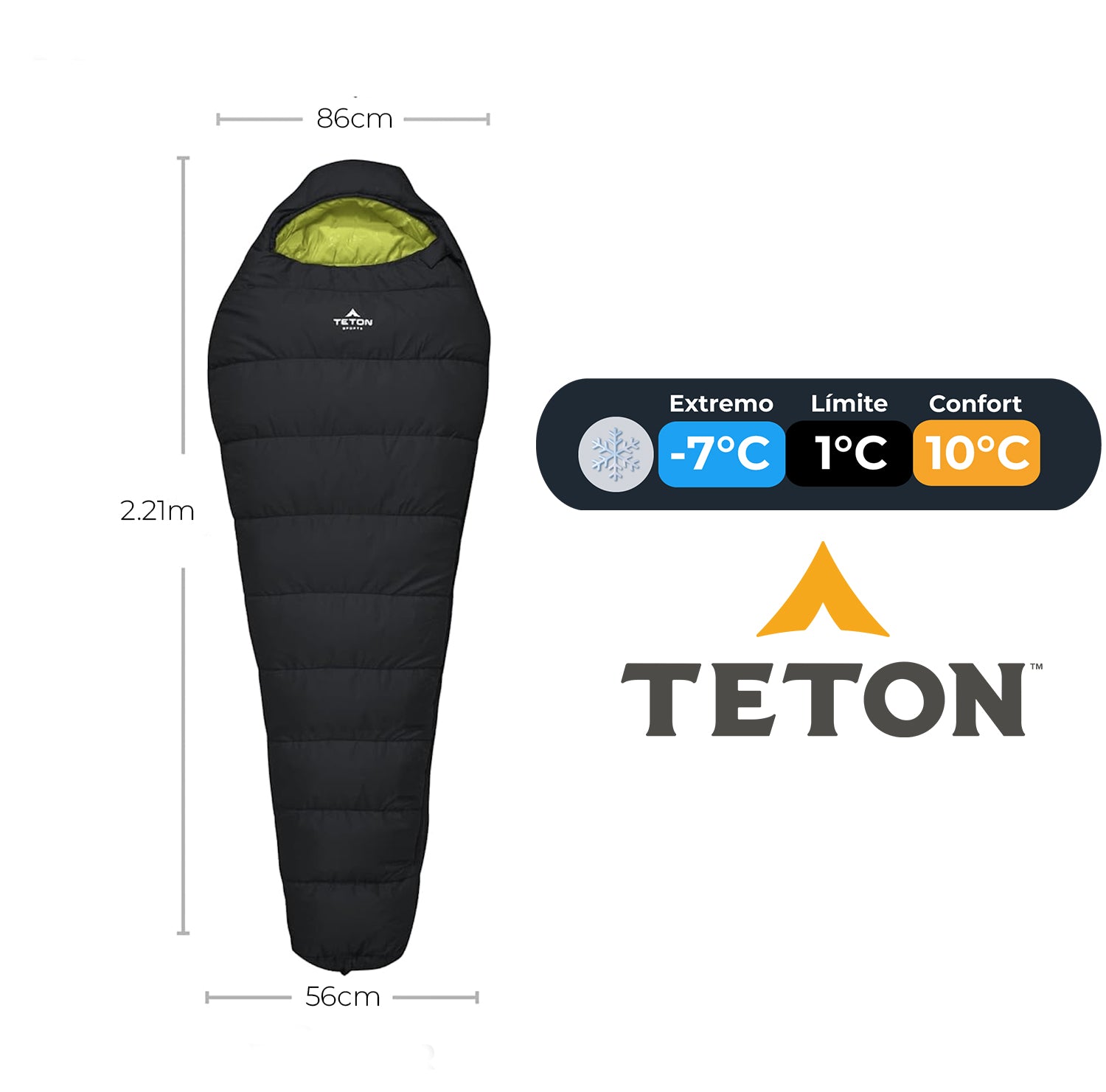 Sleeping Tipo Momia LEEF 20°F (-7°C) Extra Grande (2.21m) TETON