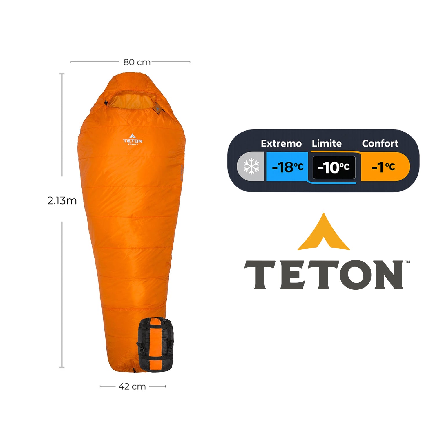 Sleeping Tipo Momia ALTOS-S 0°F (-18°C) de Plumas Sintéticas Alta Montaña TETON