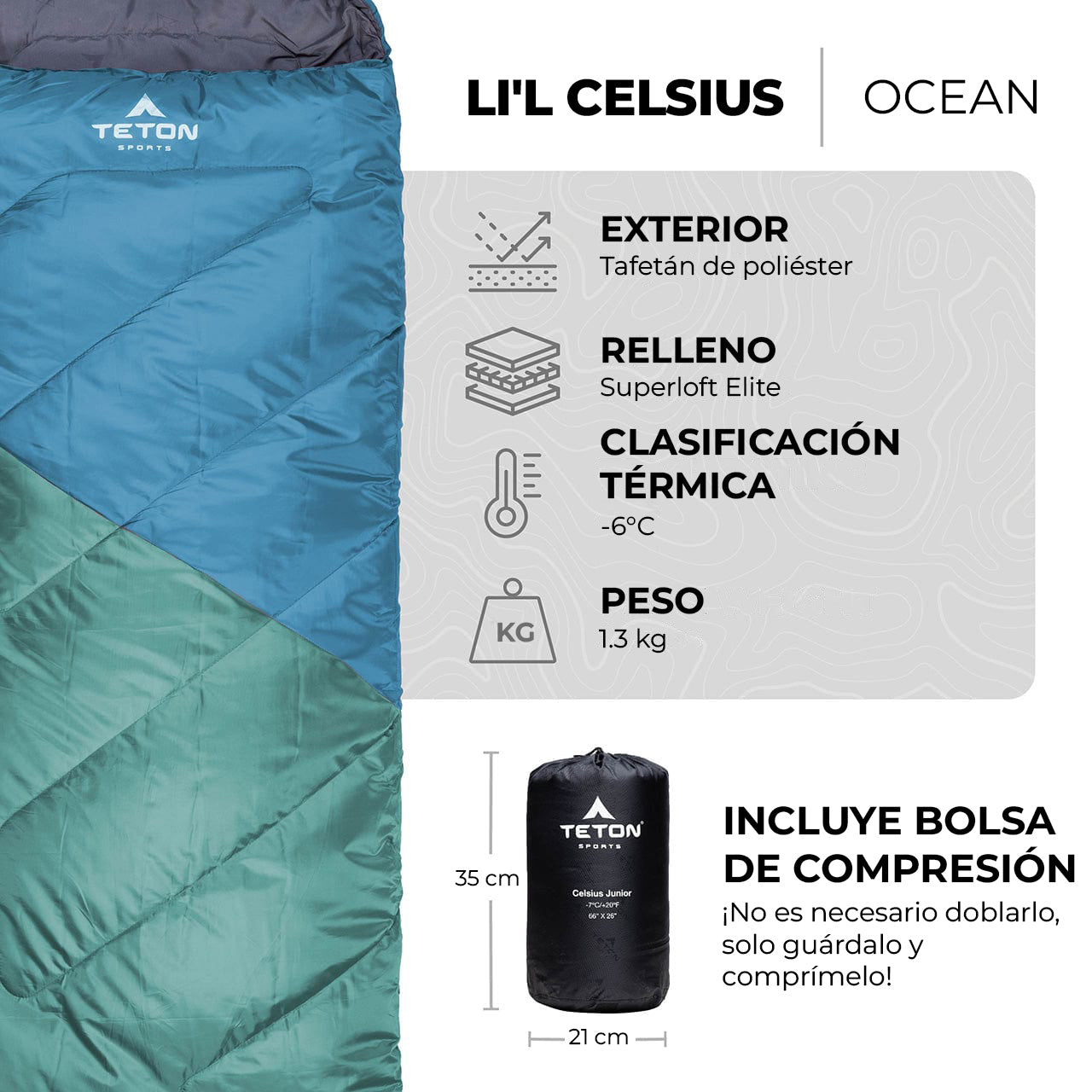 Sleeping Lil Celsius 20°F (-7°C) 1.70m TETON