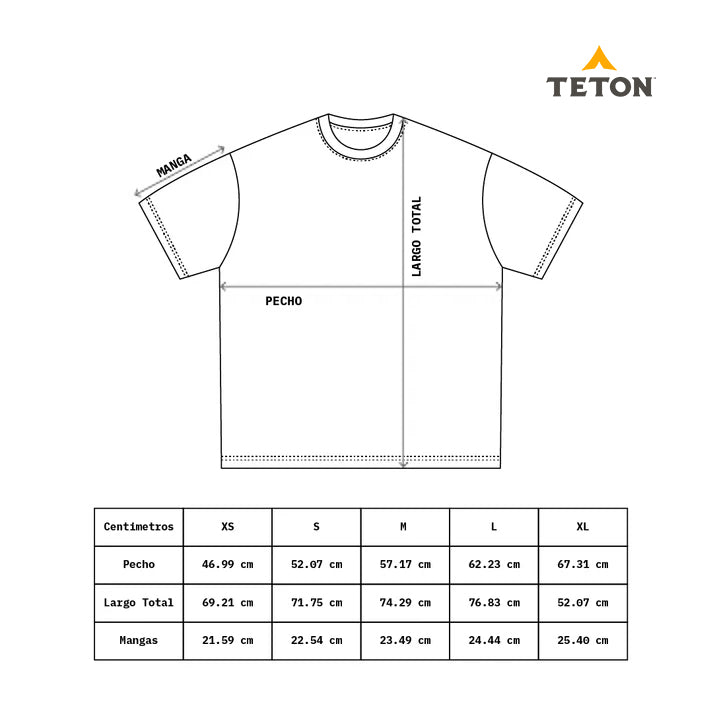 Playera Oversized TETON Gris Oxford