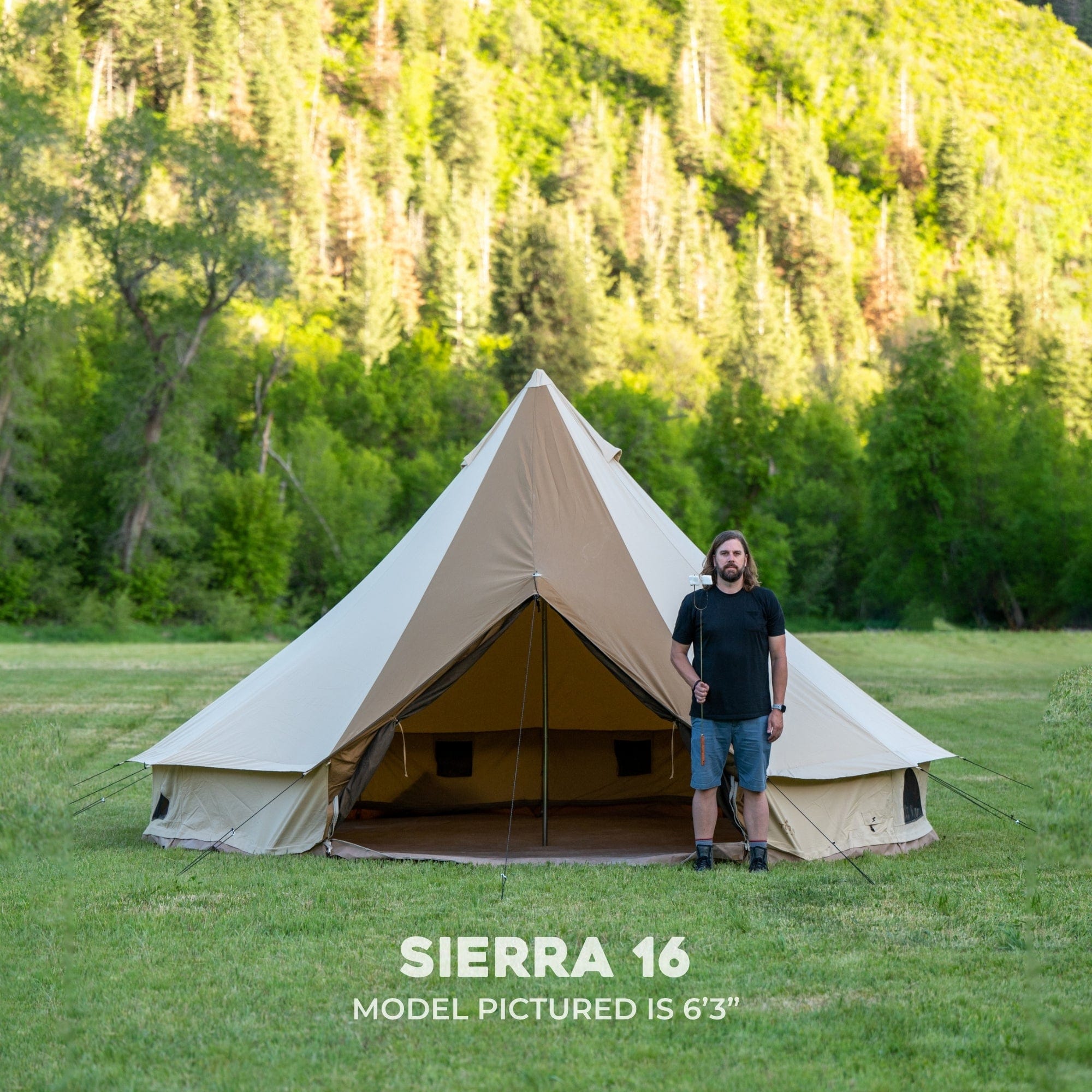 Casa de Campaña Carpa Para 8 Personas 4 Estaciones Sierra Canvas 16" TETON