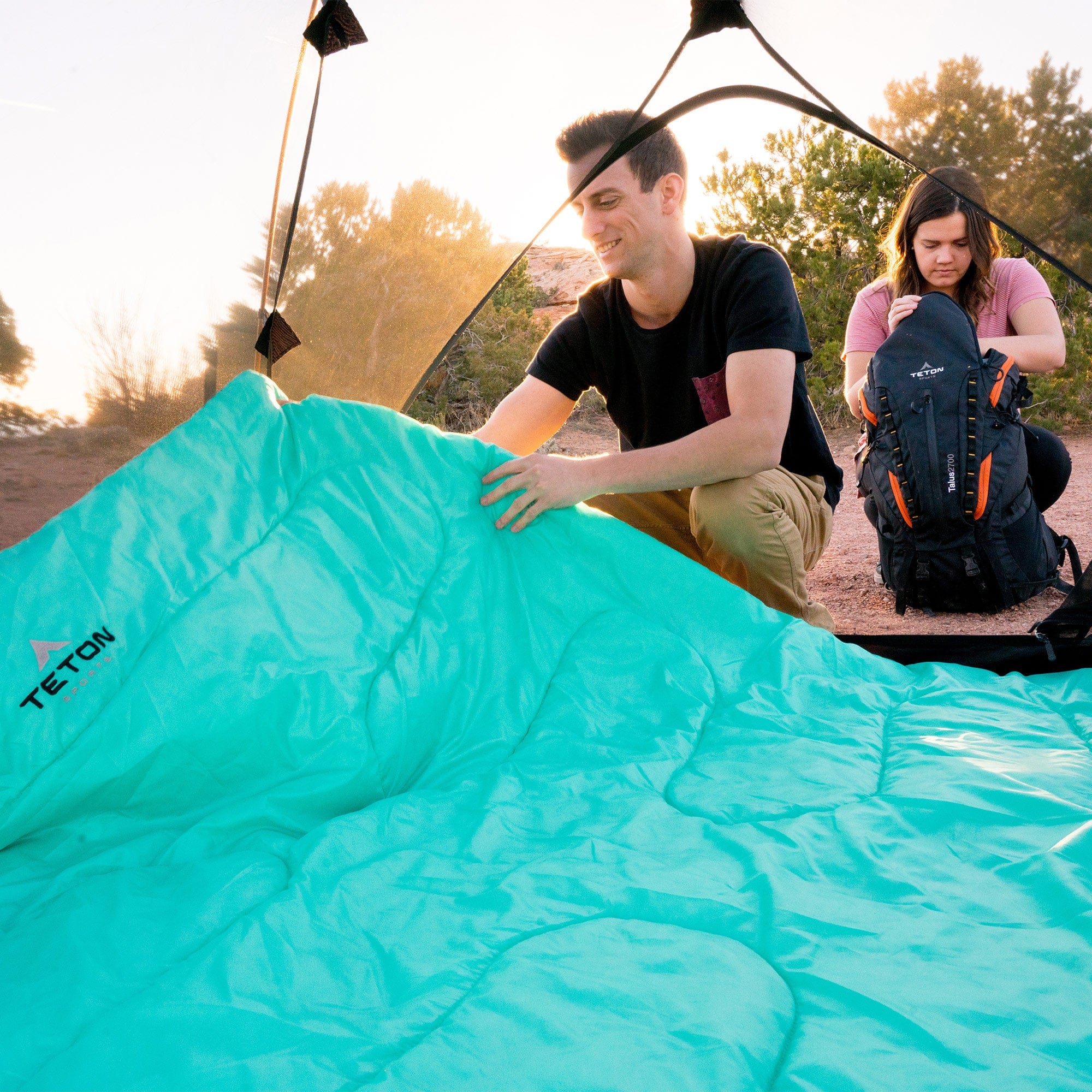 TETON Sports Cascade 40˚F Double Sleeping Bag with Pillows 1320