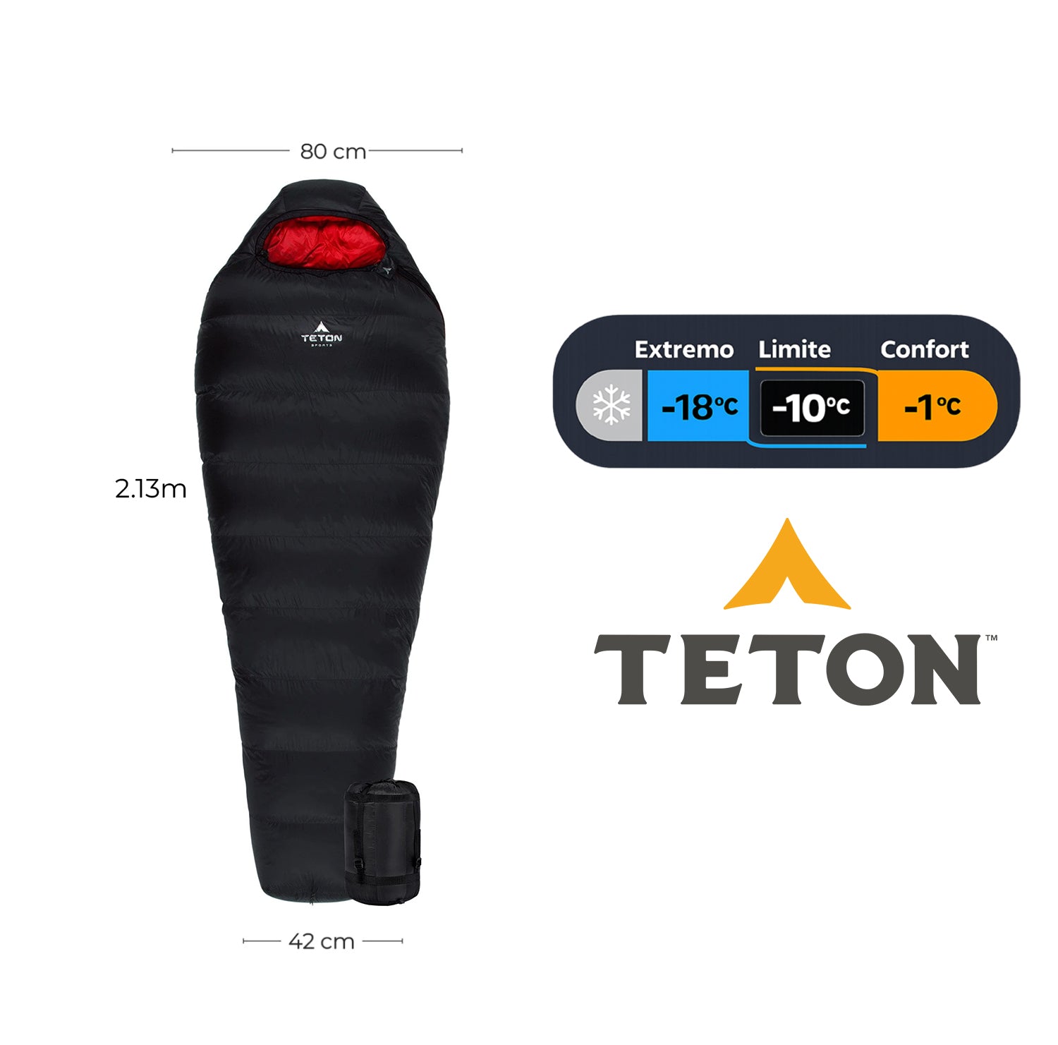 Sleeping Tipo Momia ALTOS 0°F (-18°C) de Plumón Alta Montaña TETON