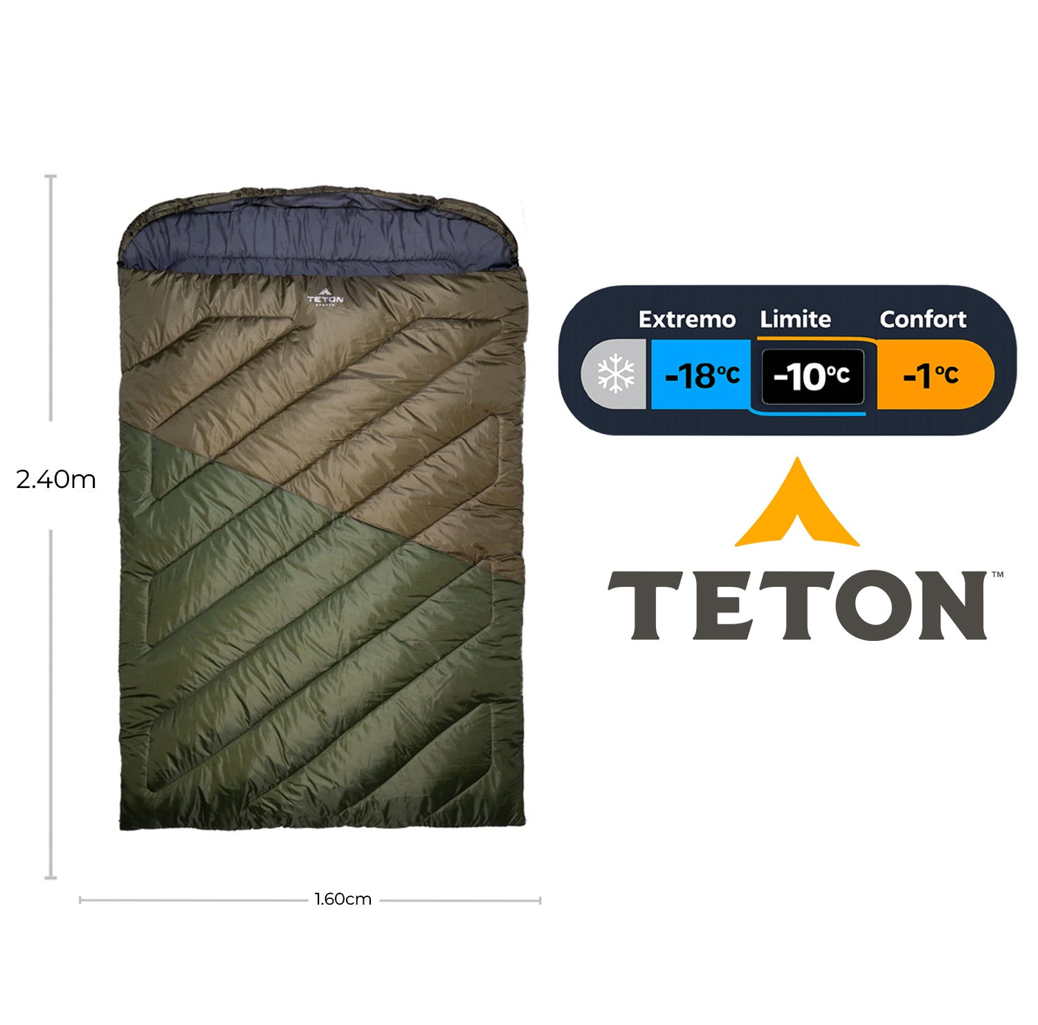 Sleeping Para 2 Personas "Celsius Mammoth" 0°F (-18°C) TETON